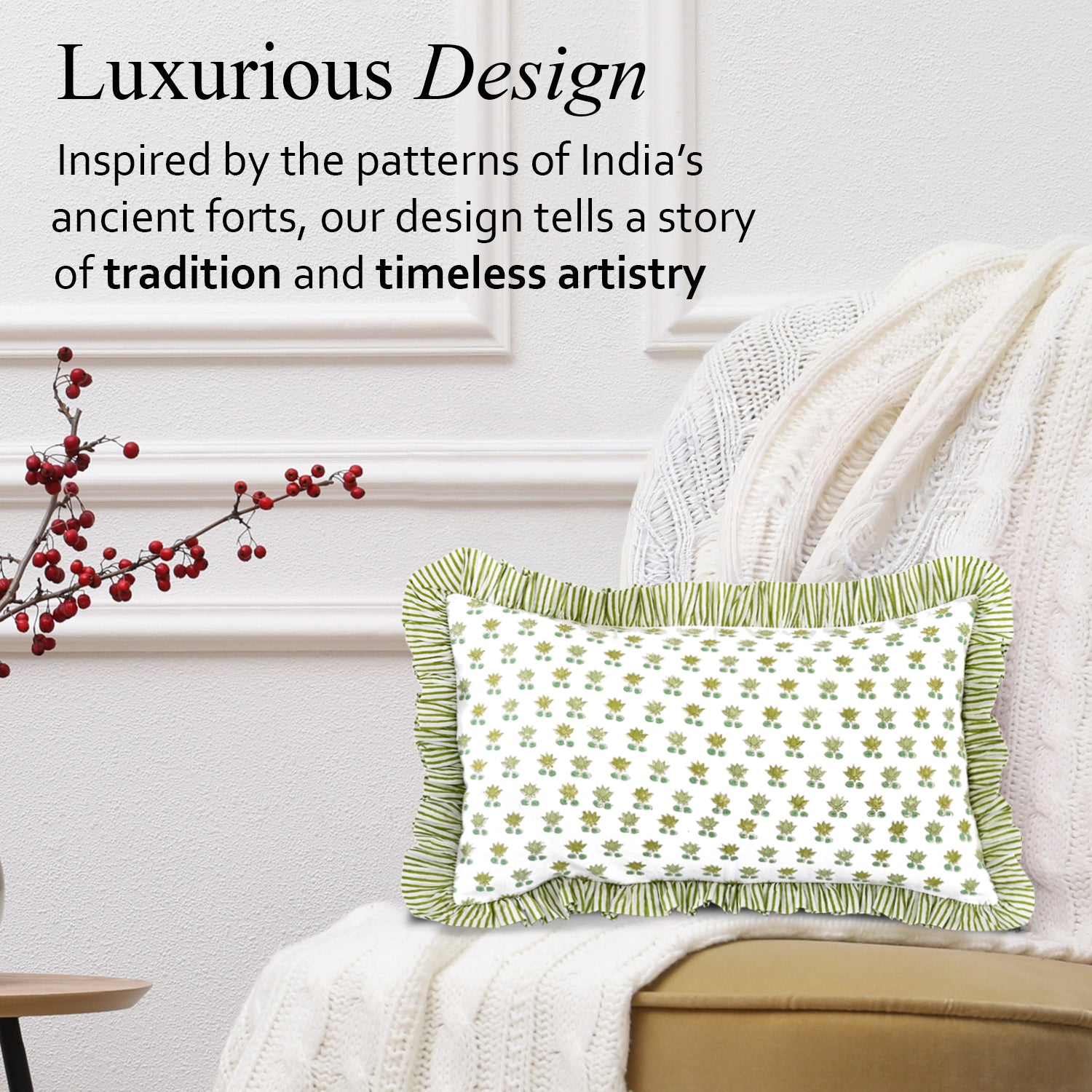 Ruffle Throw Pillow Covers - Rosette Bloom