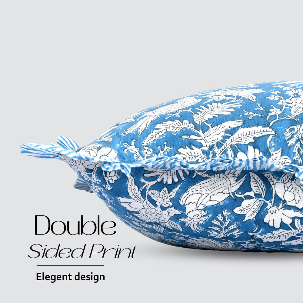 Cotton Ruffle Sham Cover - Blue Sapphire