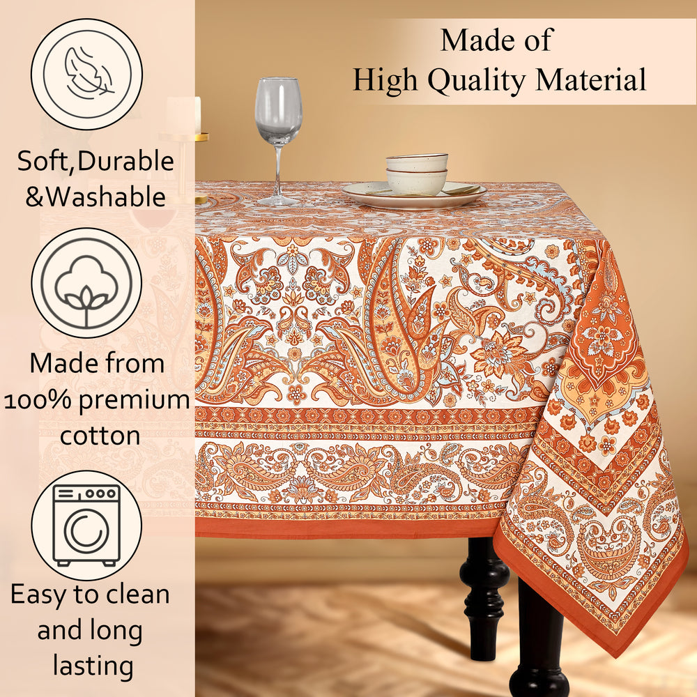Cotton Printed Tablecloth - Fall Paisley