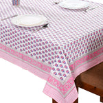Pink Sapphire Block Printed Tablecloth