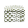 Stack of neatly folded green floral napkins on a white background.