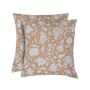 Boho-style hand-printed pillow covers in earthy, artisan-inspired tones

