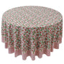 white, red, and green floral 100% cotton round tablecloth