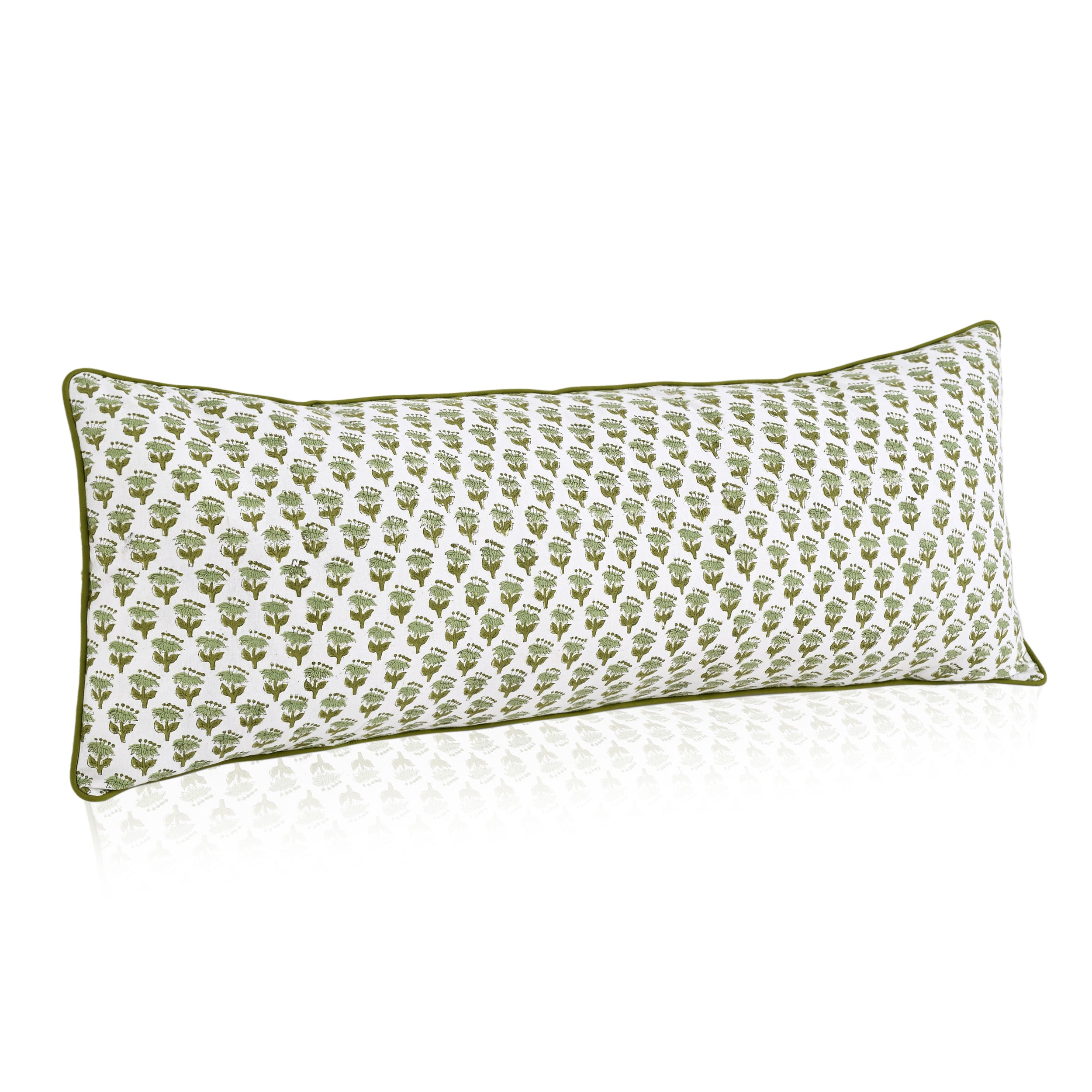 Cotton Piping Sham Cover - Emerald Green