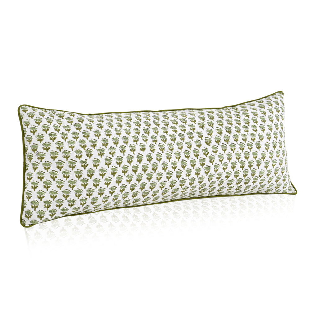 Cotton Piping Sham Cover - Emerald Green