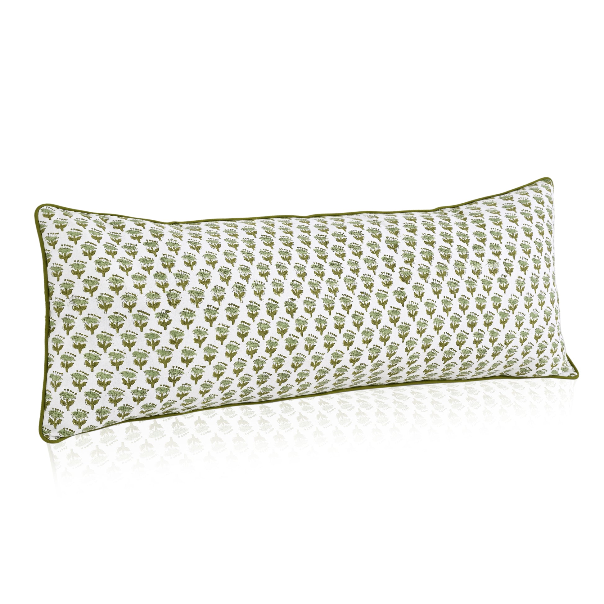 Cotton Piping Sham Cover - Emerald Green