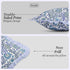 Decorative pillow with blue floral pattern on a gray background