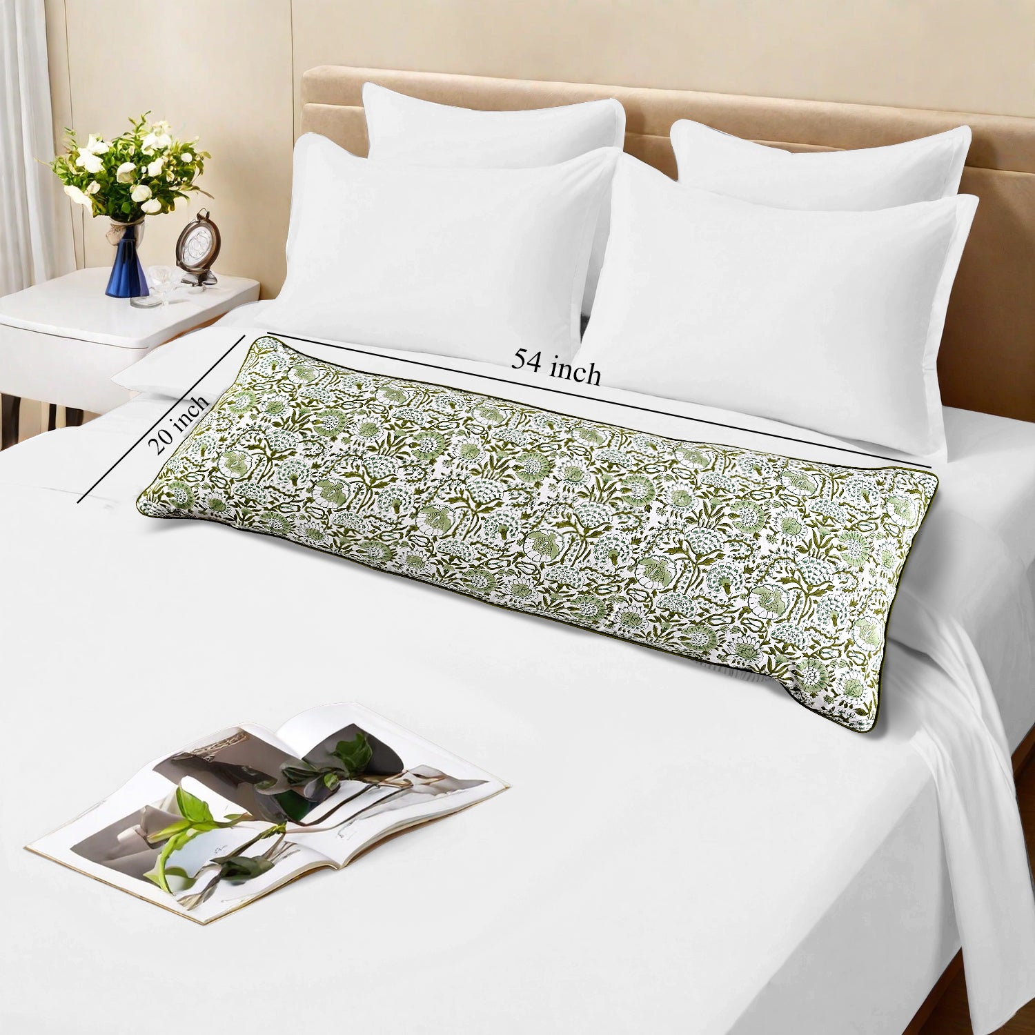 Cotton Piping Sham Cover - Agate Green