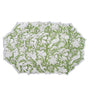 Cotton placemat in calming sage with floral motifs