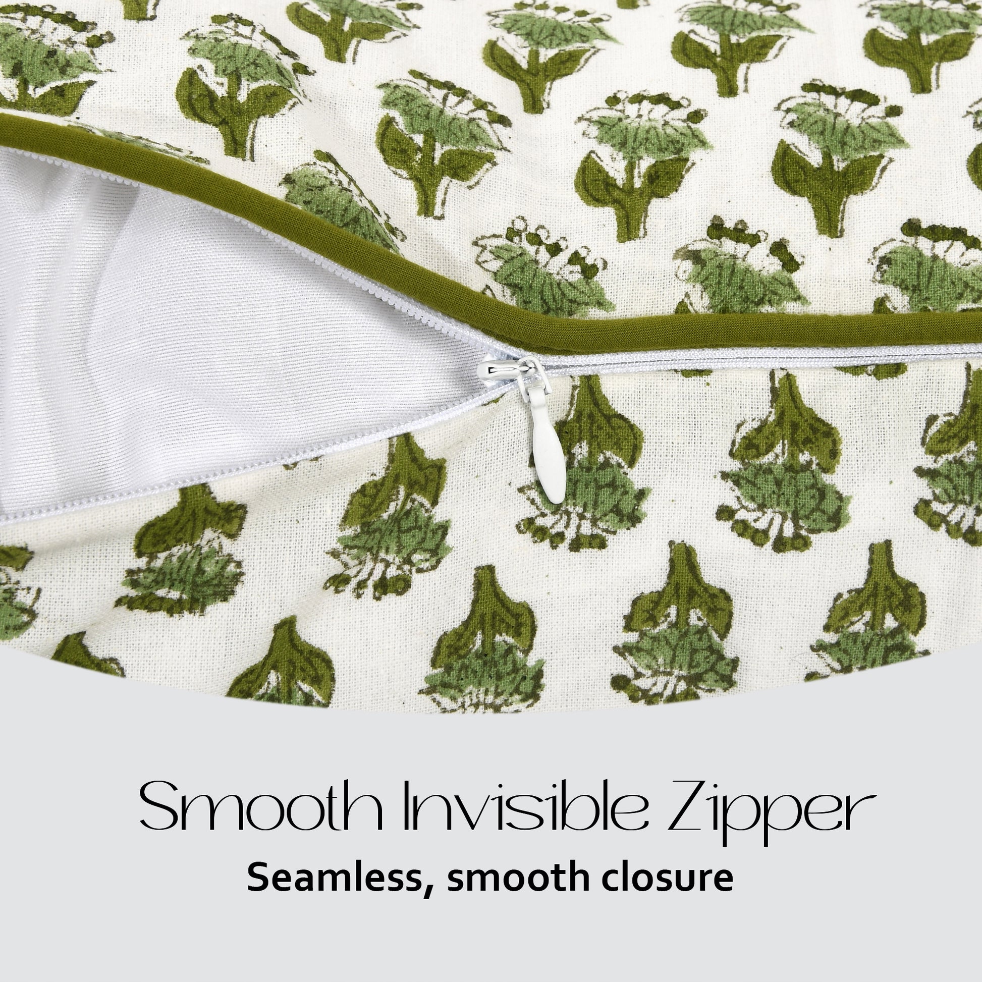 Cotton Piping Sham Cover - Emerald Green