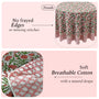 white, red, and green floral 100% cotton round tablecloth