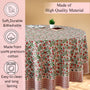 white, red, and green floral 100% cotton round tablecloth