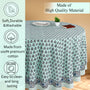 blue floral 100% cotton breathable round tablecloth