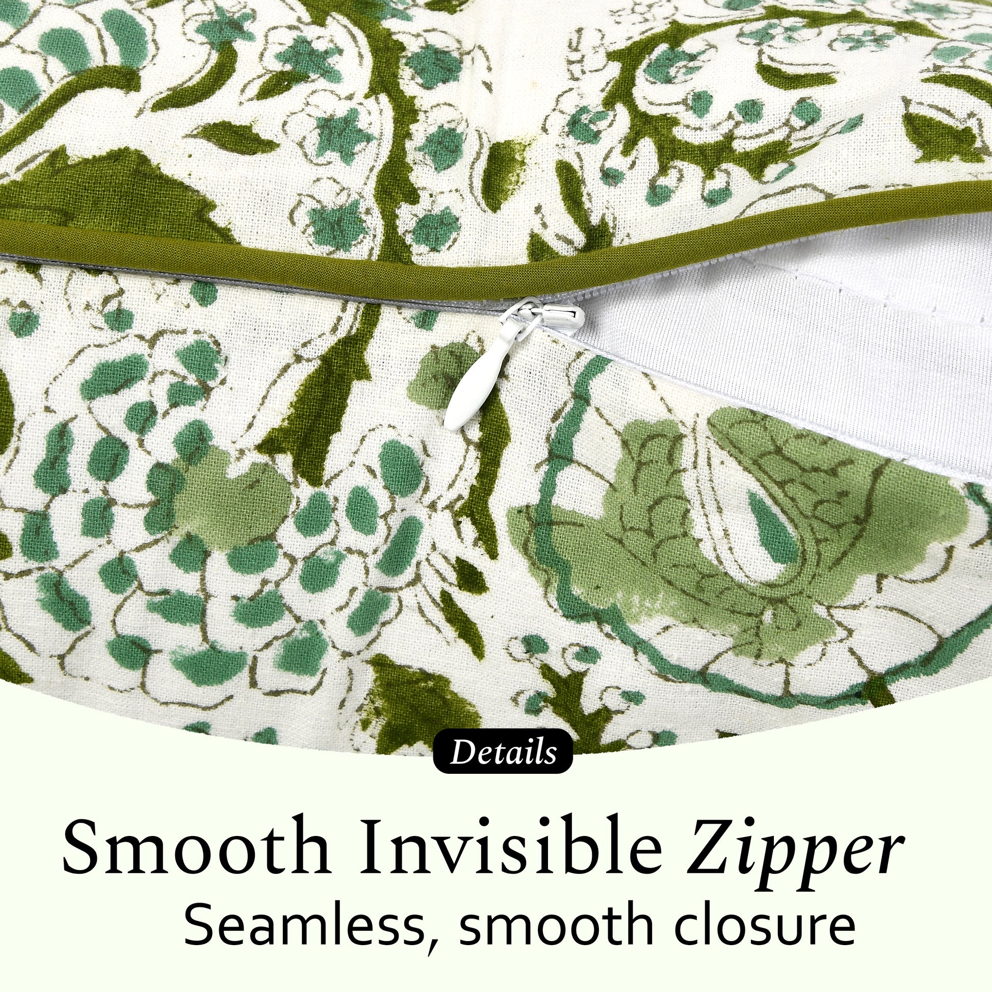 Cotton Piping Sham Cover - Agate Green