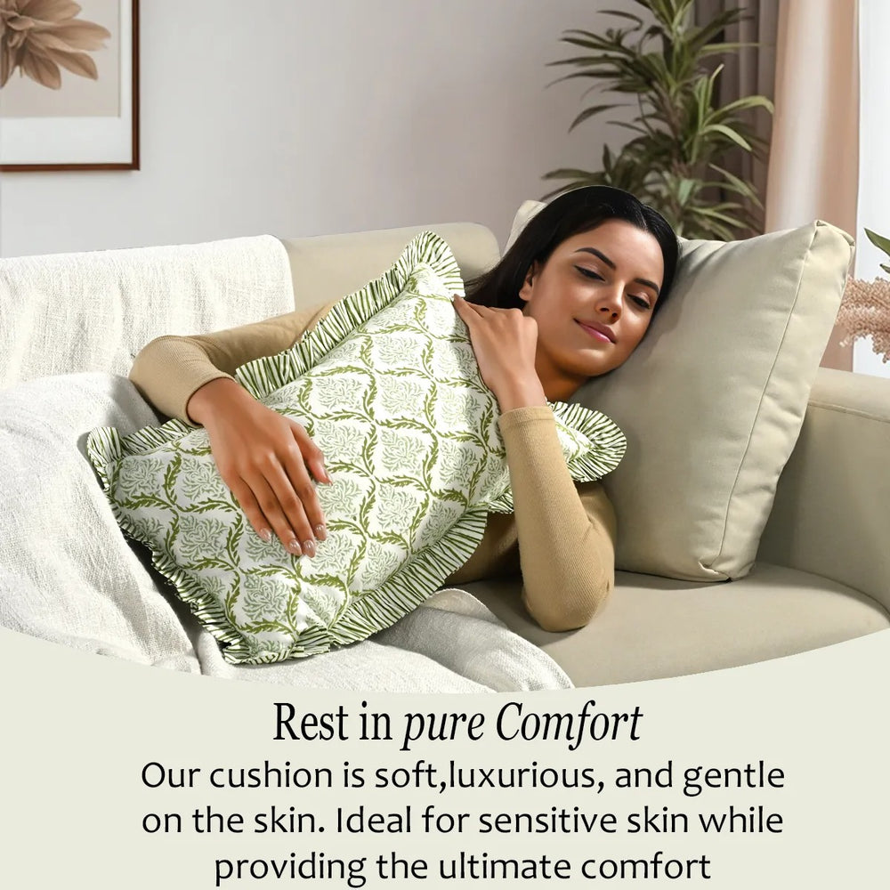 Ruffle Throw Pillow Covers - Fern Regal