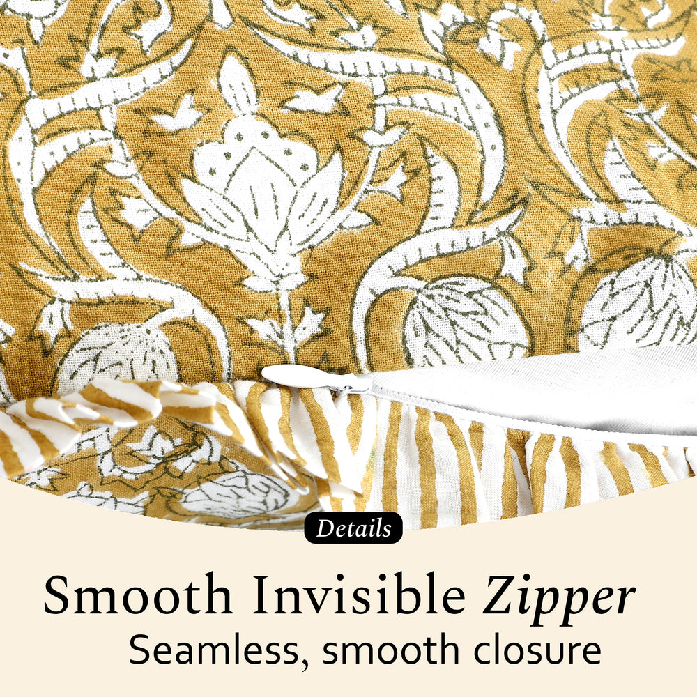 Cotton Ruffle Sham Cover - Mustard Regal