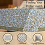 blue and green floral 100% cotton tablecloth