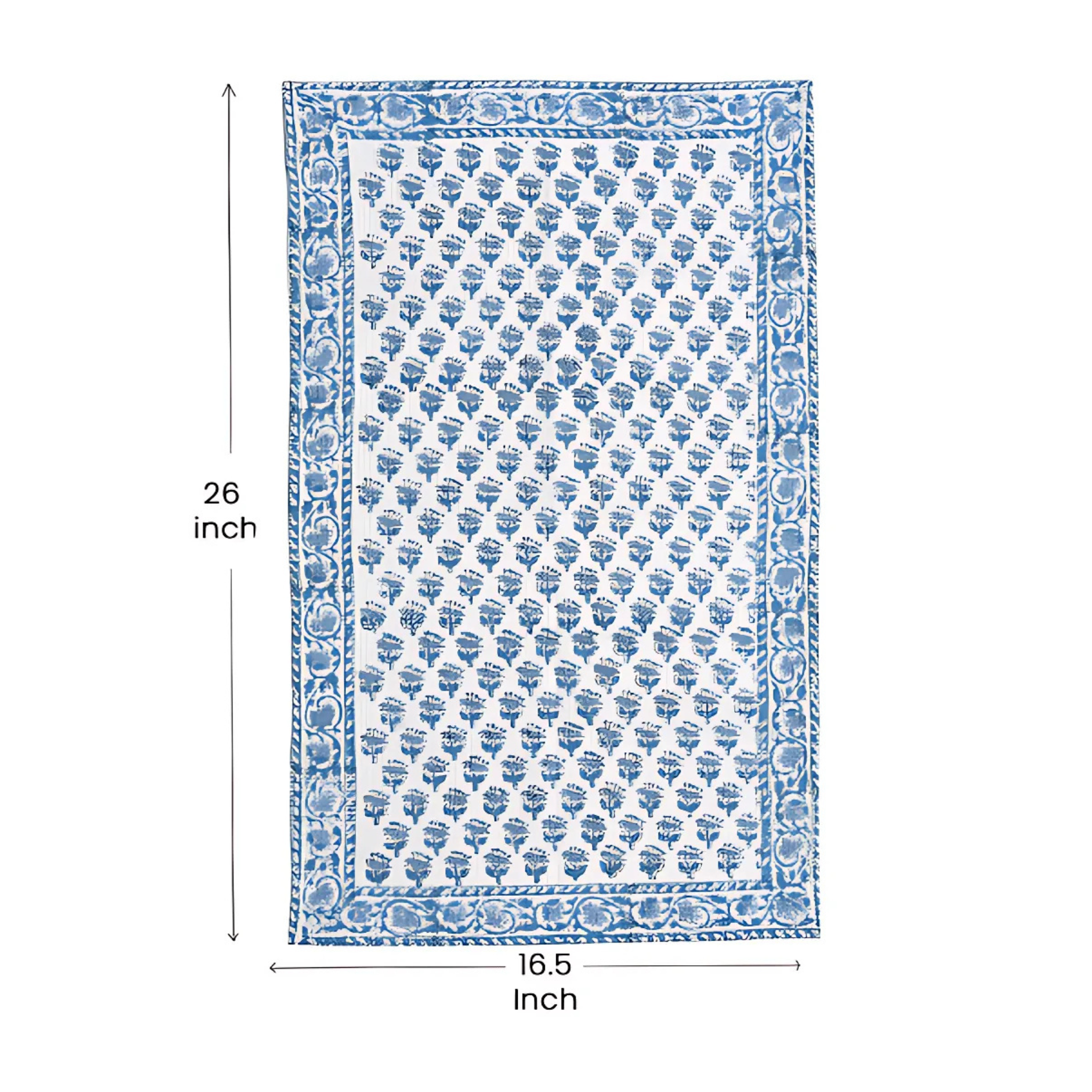 Flat lay of full towel displaying the full hand block printed pattern
