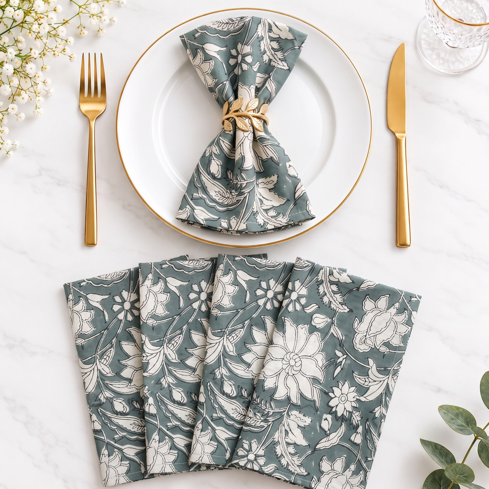Cotton Cloth Napkins - Gray Color