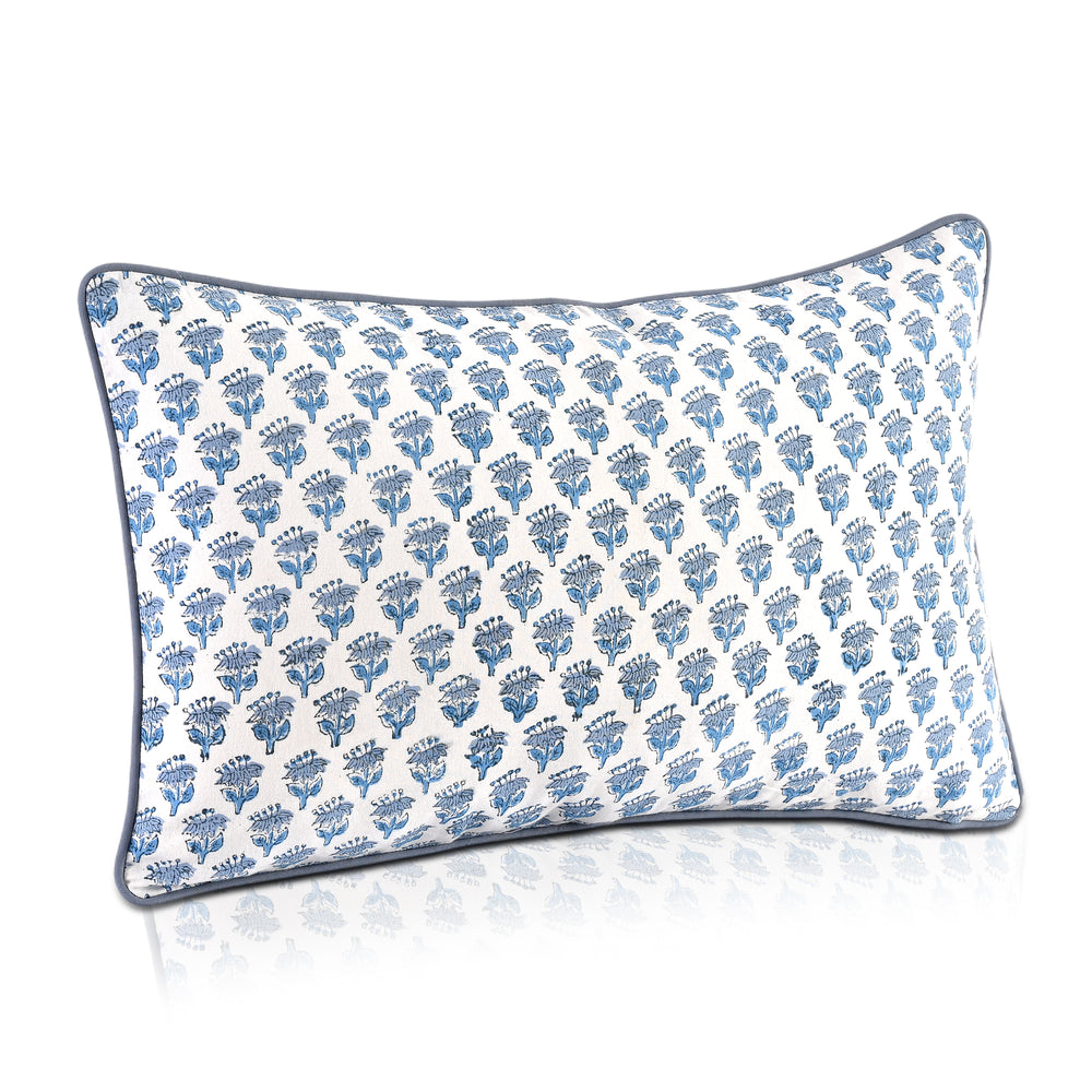Piping Throw Pillow Covers - Apatite Blue