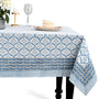 Cotton Block Print Tablecloth – Indigo Regal