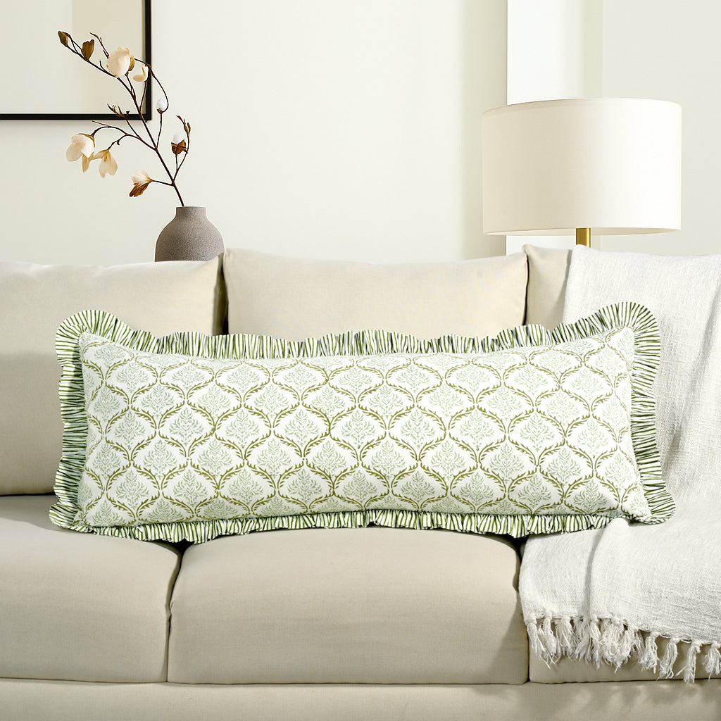 Cotton Ruffle Sham Cover - Fern Regal
