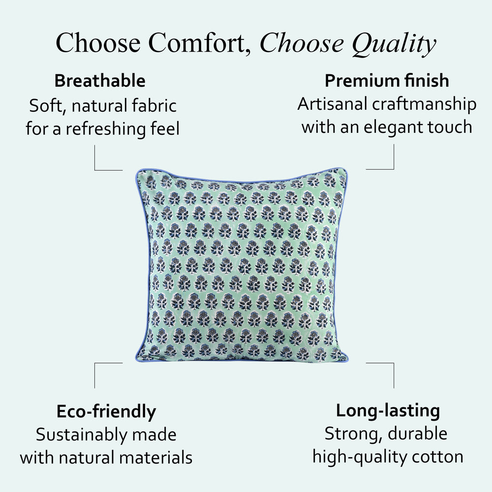 Piping Throw Pillow Covers - Poppy Blue (Set of 2)