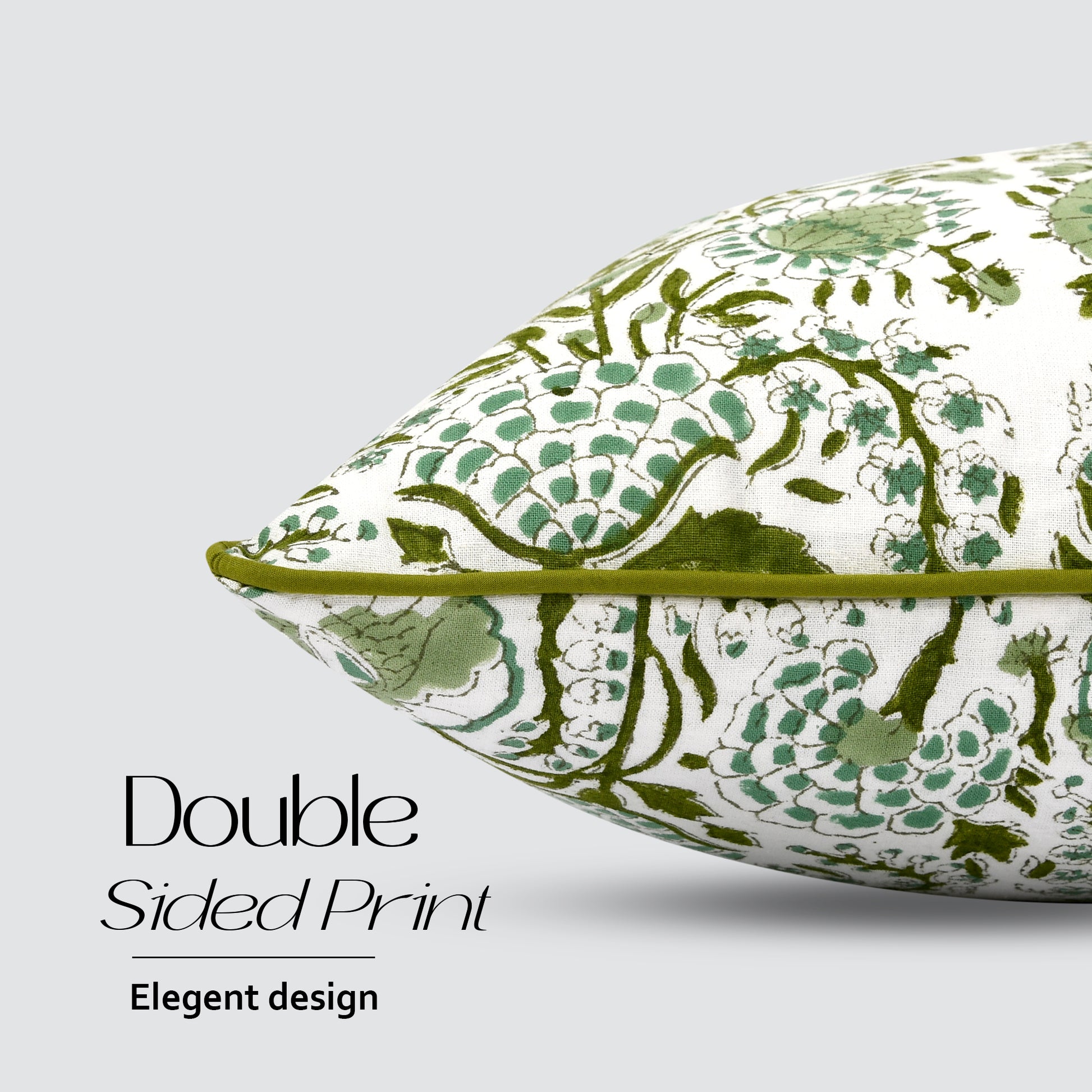 Cotton Piping Sham Cover - Agate Green