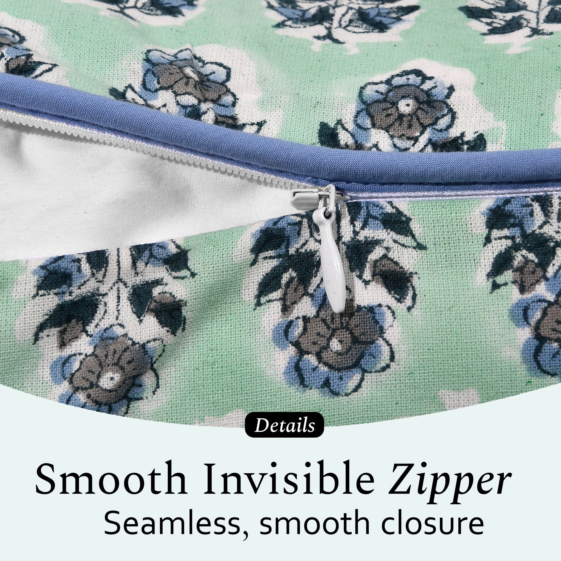 Piping Throw Pillow Covers - Poppy Blue (Set of 2)