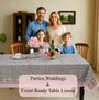 pink floral Cotton Tablecloth on Kitchen Table