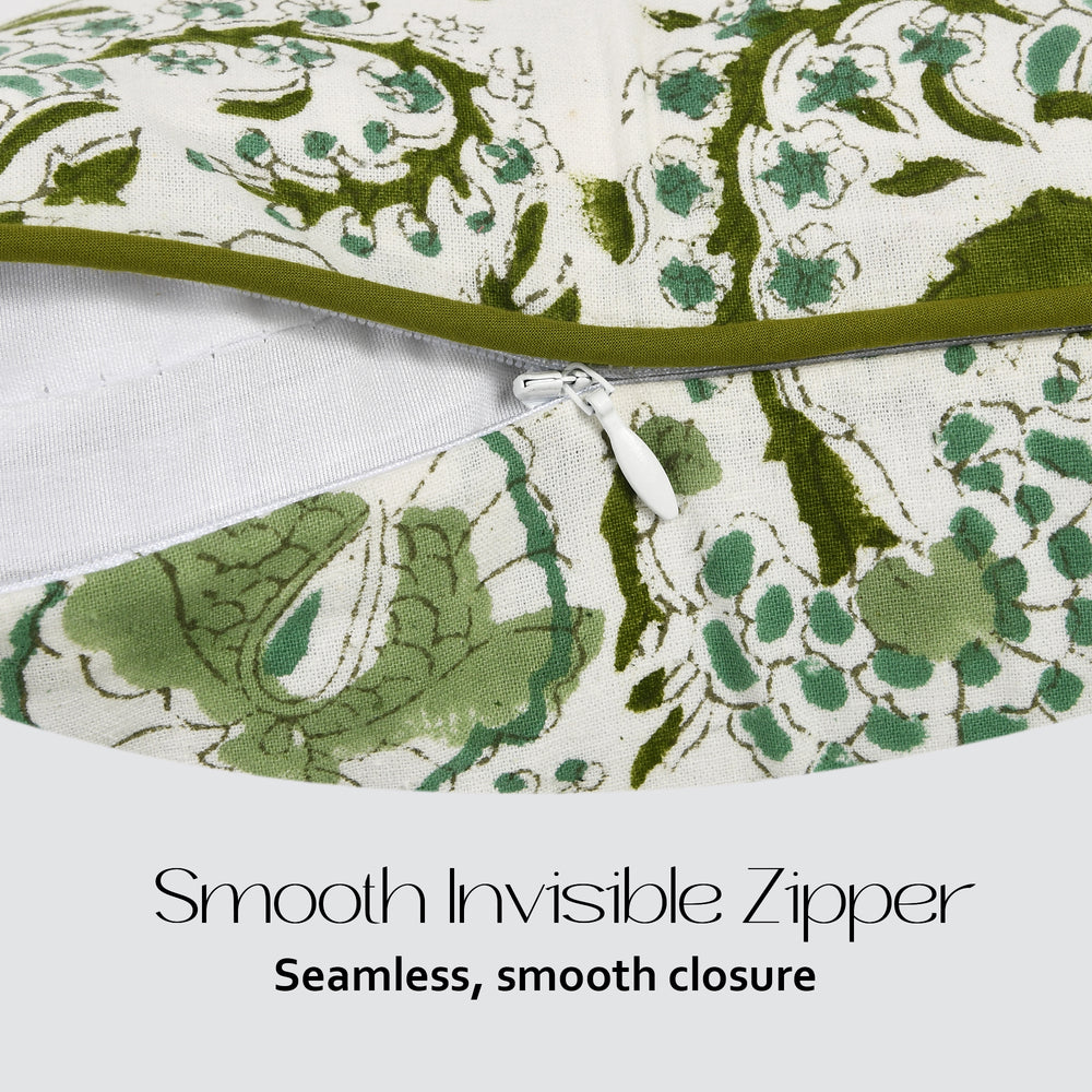 Cotton Piping Sham Cover - Agate Green