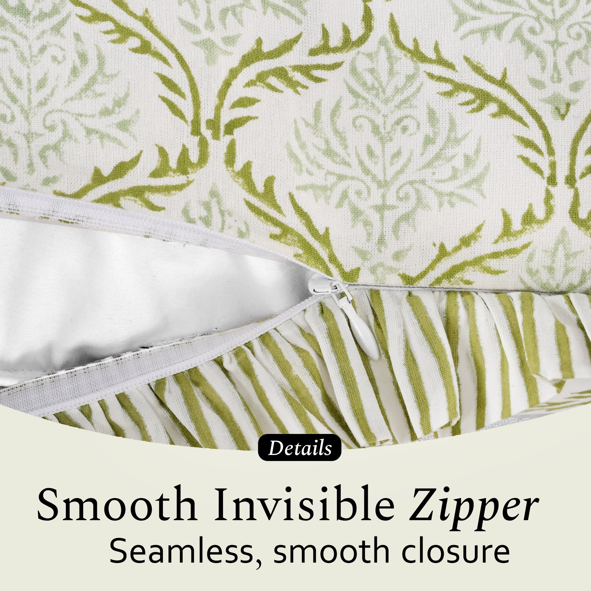 Cotton Ruffle Sham Cover - Fern Regal