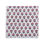 Single flat lay of pink and white floral cotton napkin.

