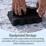 Indigo Blue 100% Cotton Tablecloth on Grand Millennial Table features handmade, indian block printing, machine washable