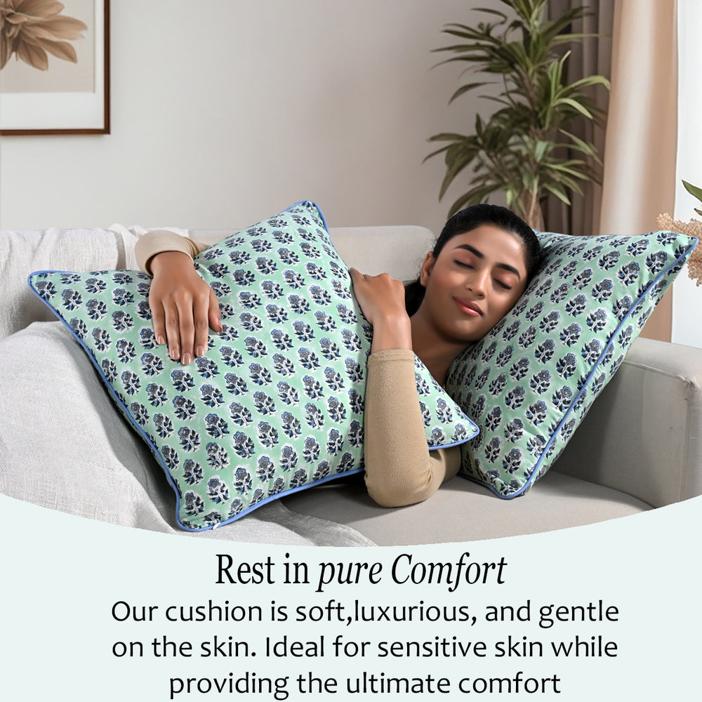 Piping Throw Pillow Covers - Poppy Blue (Set of 2)
