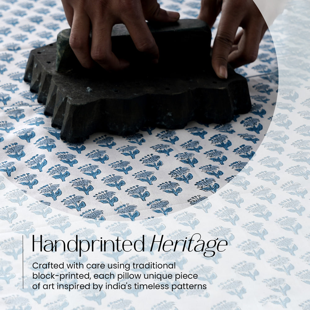 Piping Throw Pillow Covers - Apatite Blue