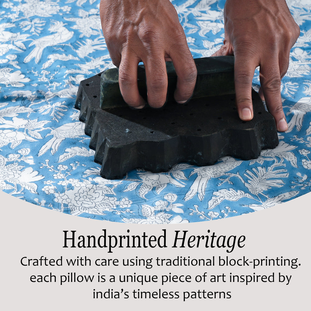 Cotton Ruffle Sham Cover - Blue Sapphire