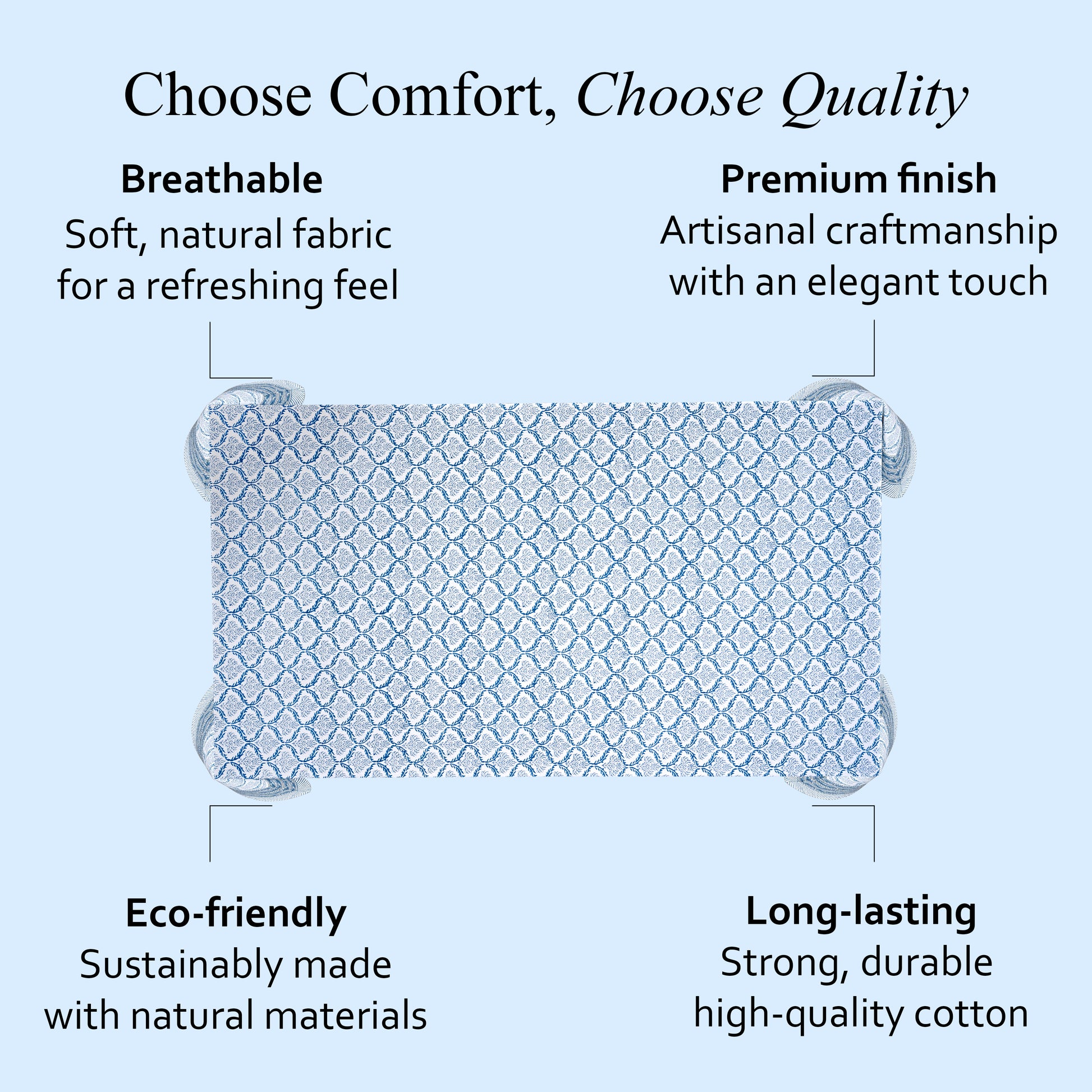 Cotton Block Print Tablecloth – Indigo Regal