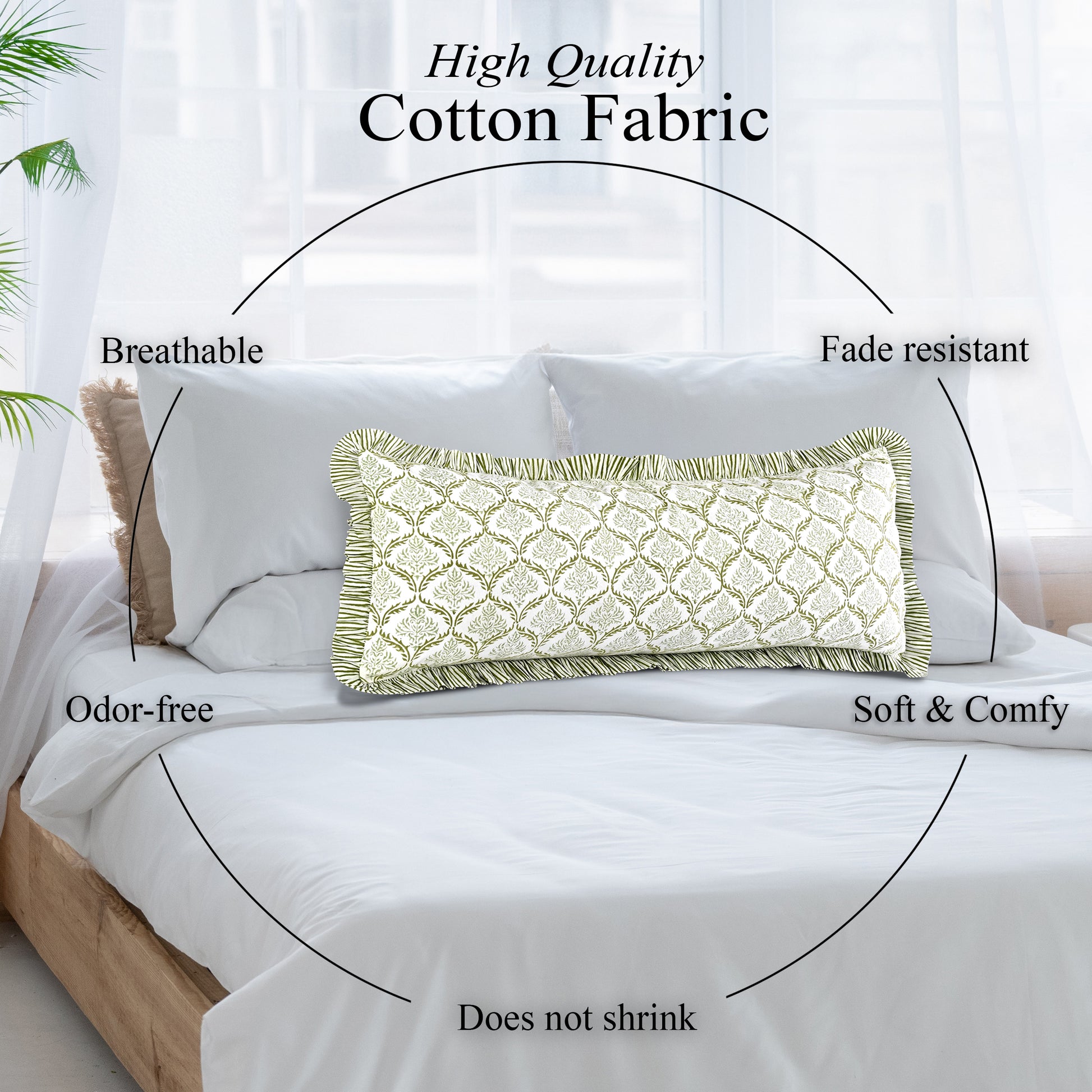 Cotton Ruffle Sham Cover - Fern Regal