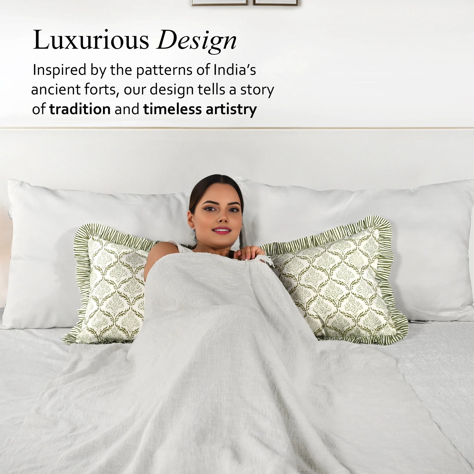 Ruffle Throw Pillow Covers - Fern Regal