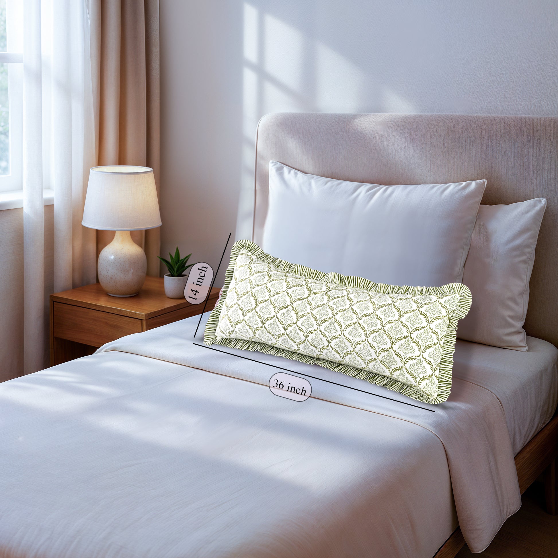 Cotton Ruffle Sham Cover - Fern Regal