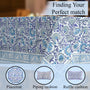 Indigo Blue 100% Cotton Tablecloth on Grand Millennial Table features handmade, indian block printing, machine washable