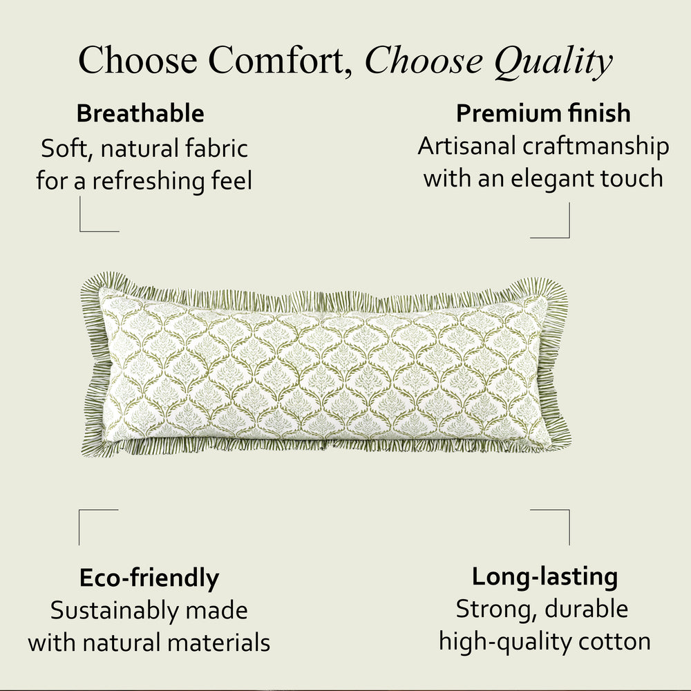 Cotton Ruffle Sham Cover - Fern Regal