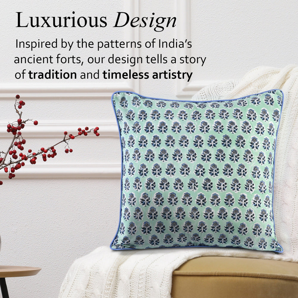Piping Throw Pillow Covers - Poppy Blue (Set of 2)
