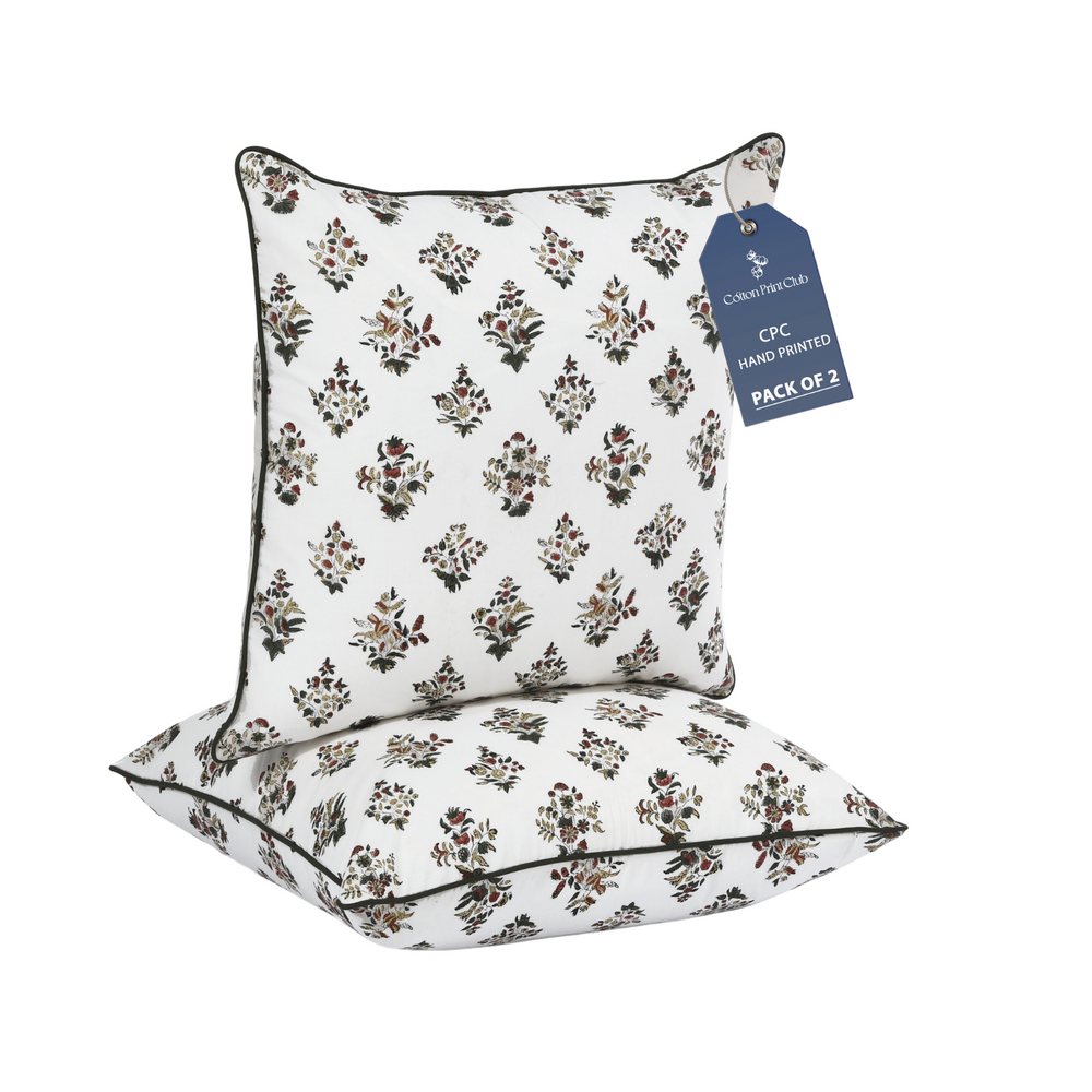 Piping Throw Pillow Covers - Forest Green (Set of 2)