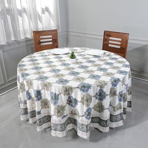 Round Block Print Tablecloth – Handmade & Washable