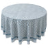 blue floral 100% cotton breathable tablecloth on round table