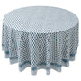 blue floral 100% cotton breathable tablecloth on round table