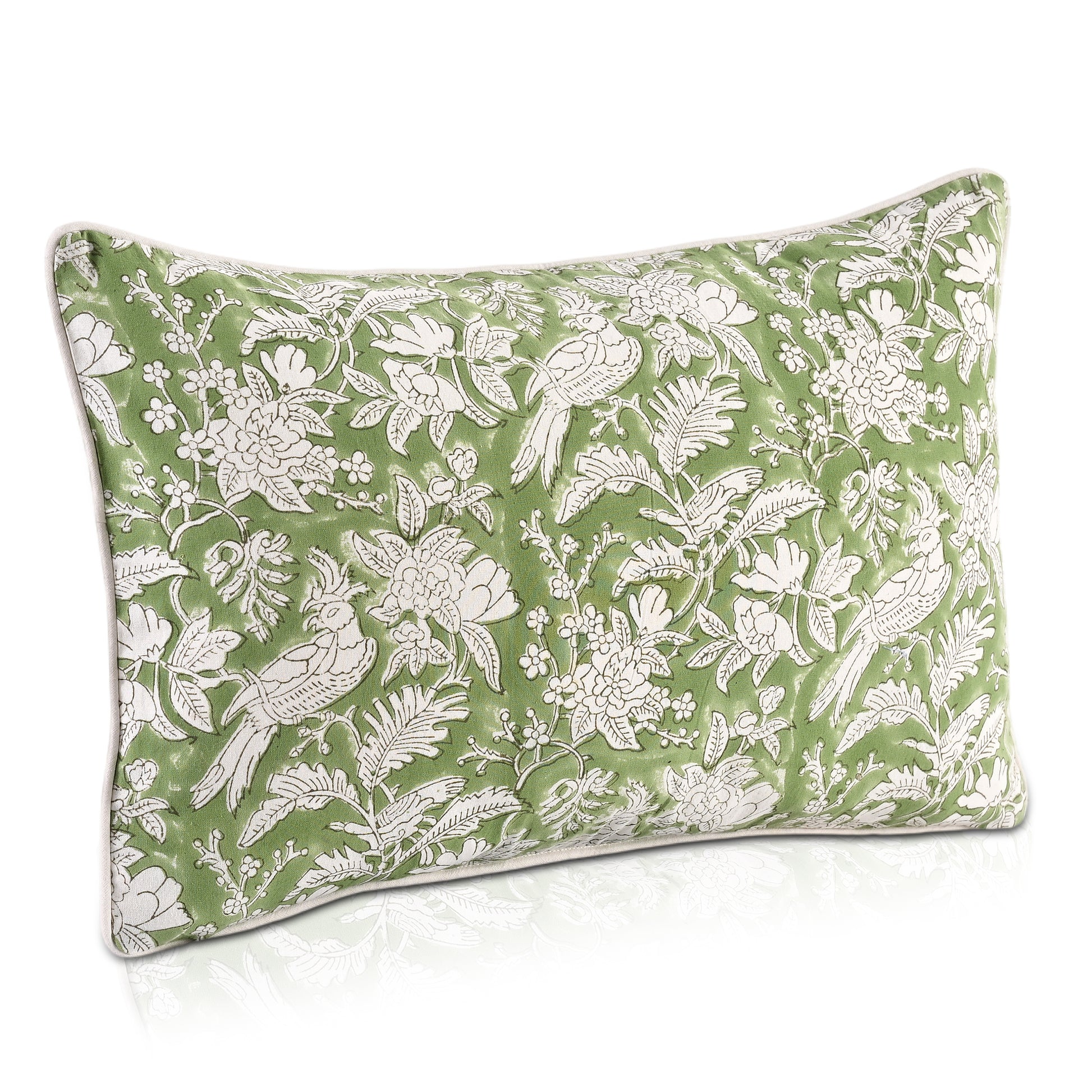 Piping Throw Pillow Covers - Olive Green