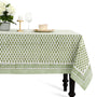 floral green 100% cotton breathable tablecloth